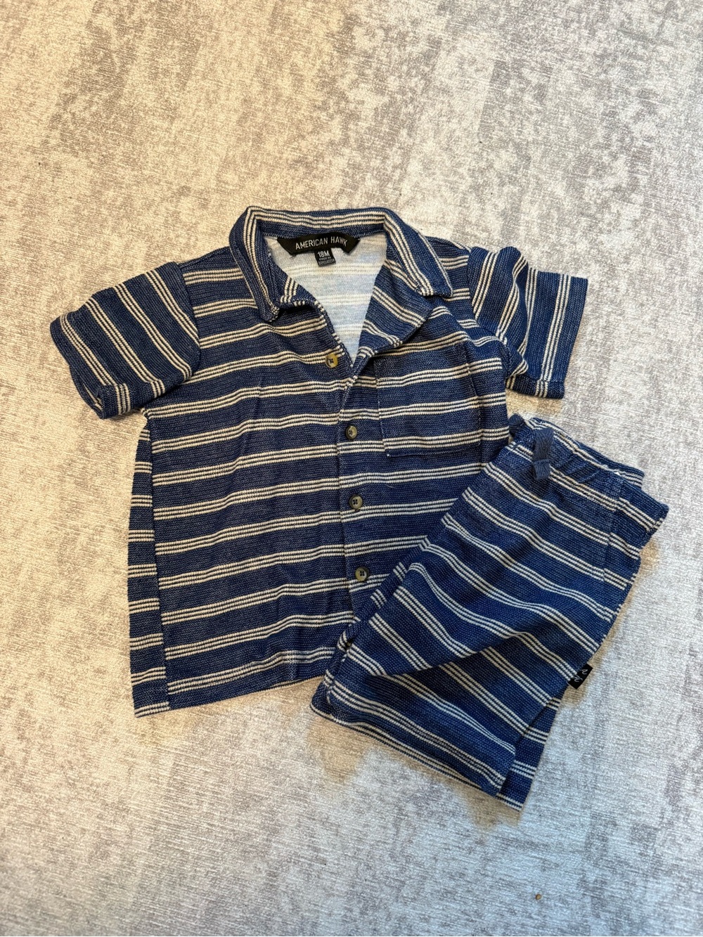 American Hawk Navy Striped Kids Matching Set